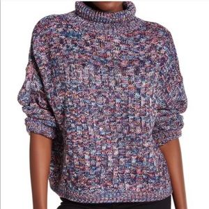 Nordstrom Elodie Basket Weave Turtle Neck Sweater